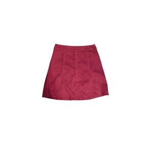 burgundy velvet mini skirt